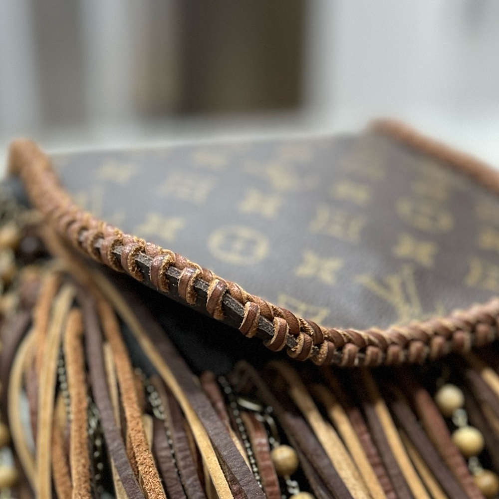 Vintage Boho Louis Vuitton Customized Chocolate Monogram Bag - Picture 5 of 16